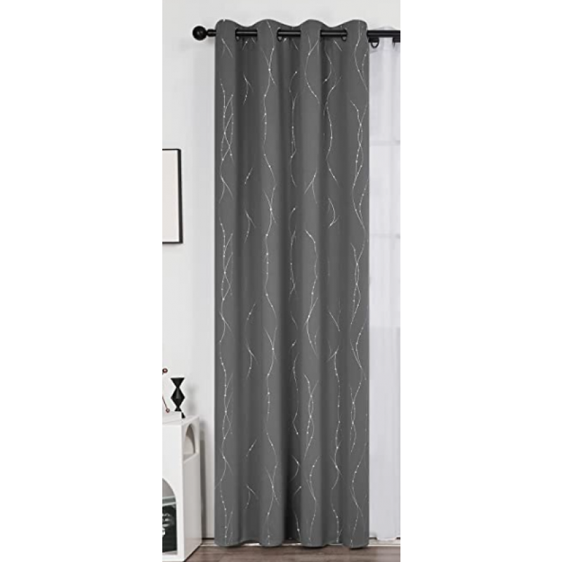 Deconovo Opaka gardiner, mörkläggningsgardiner med öljetter