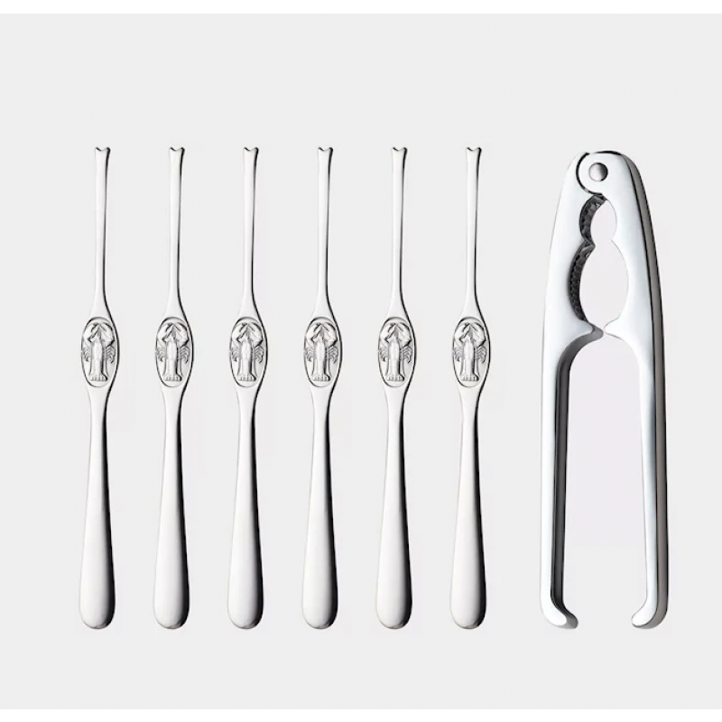 Hardanger Bestikk Skaldjurset 7 delar m. knäckare