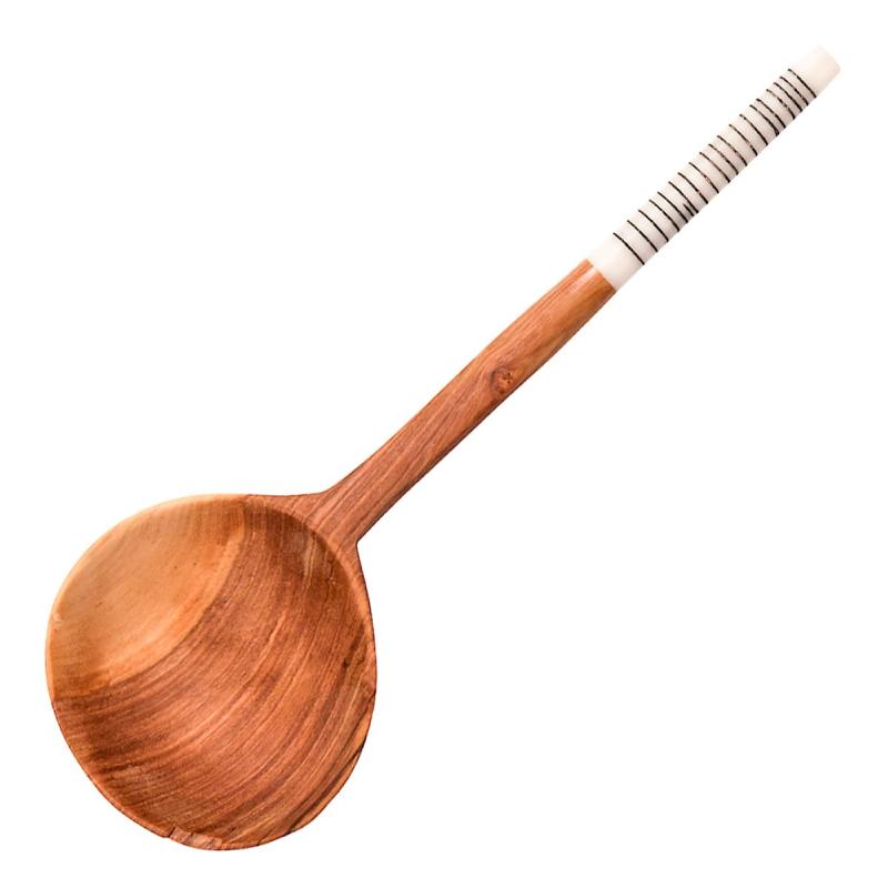 Stripe Serveringssked sned Olivträ 23 cm